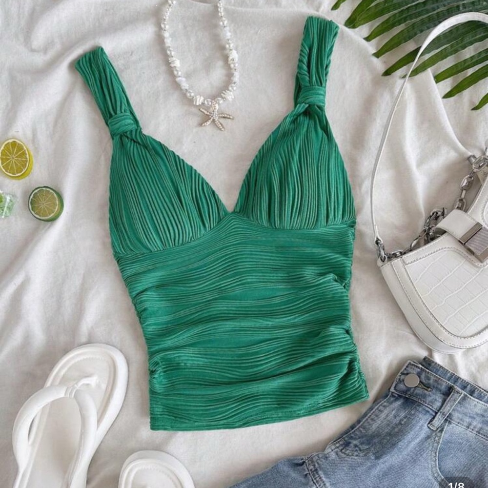 Green Sleeveless Top